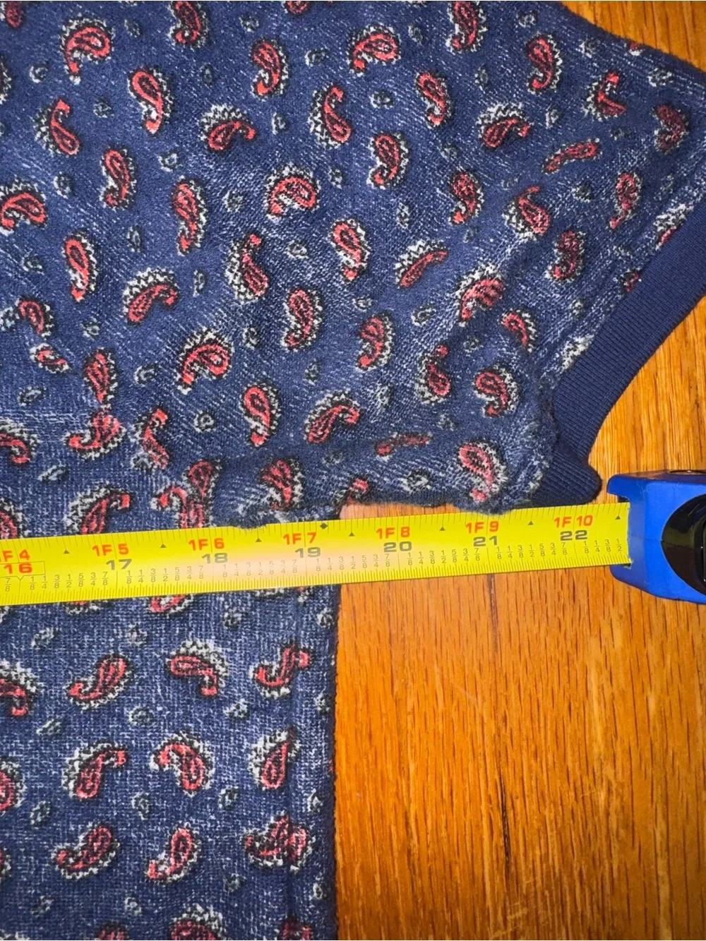 J.CREW Short Sleeve Collared Polo Shirt Blue Red Paisley Terry Cloth Men S